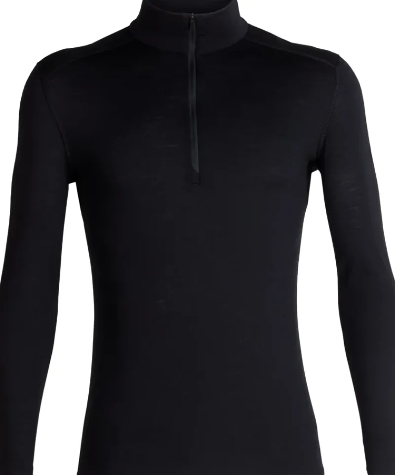 Icebreaker T-Shirts & Baselayers-Mens 200 Oasis LS Half Zip Top - Black