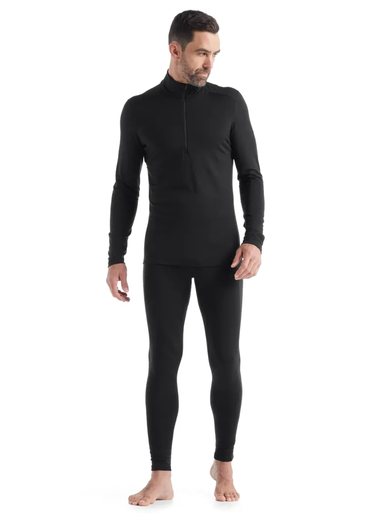 Icebreaker T-Shirts & Baselayers-Mens 200 Oasis LS Half Zip Top - Black