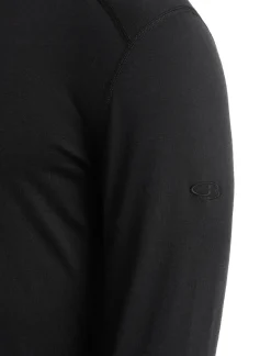 Icebreaker T-Shirts & Baselayers-Mens 200 Oasis LS Half Zip Top - Black