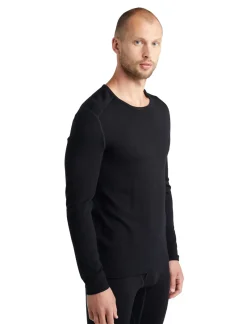 Icebreaker T-Shirts & Baselayers-Mens 260 Tech Long Sleeved Crewe Top - Black