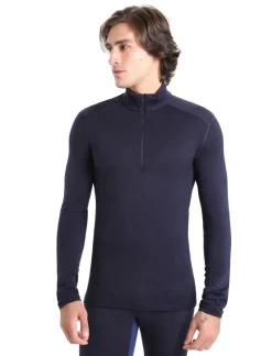 Icebreaker T-Shirts & Baselayers-Mens 260 Tech LS Half Zip Top - Midnight Navy
