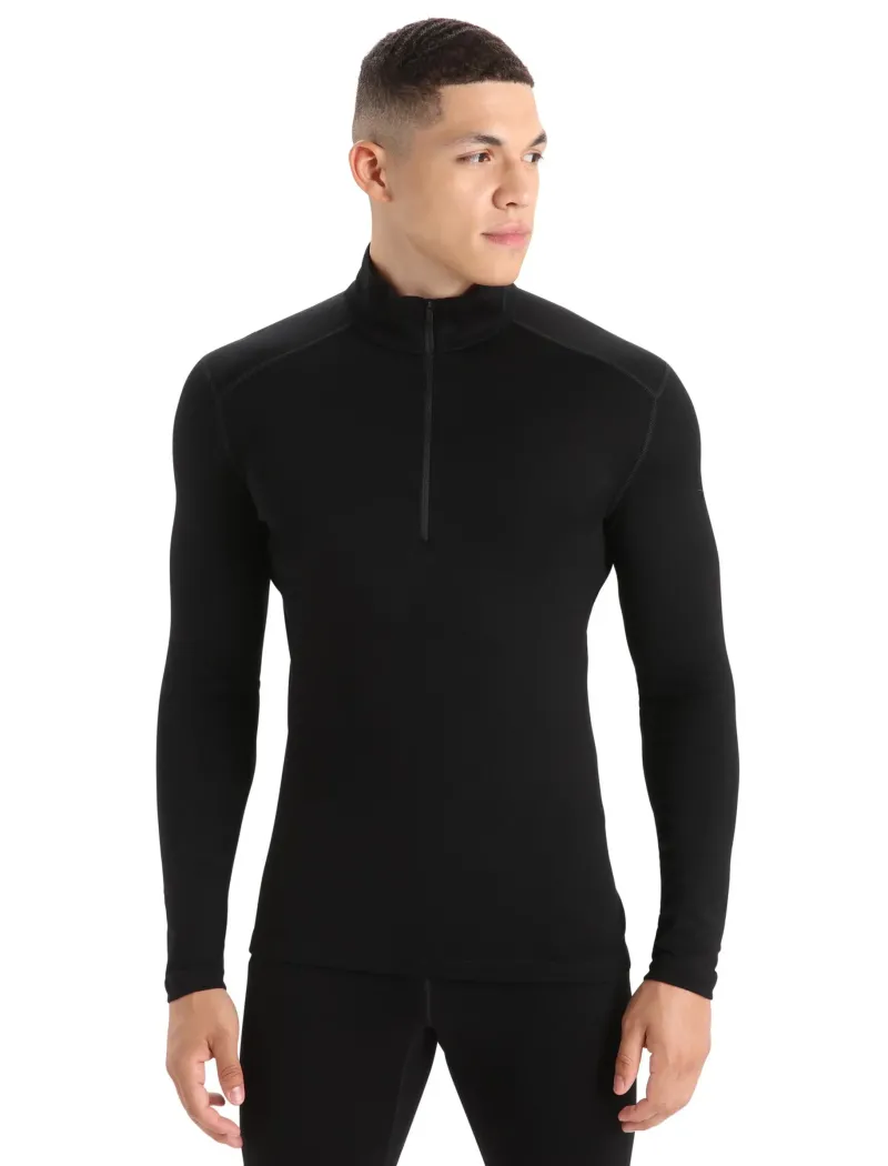 Icebreaker T-Shirts & Baselayers-Mens 260 Tech LS Half Zip Top - Black