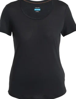 Icebreaker T-Shirts & Baselayers-Womens Merino 125 Cool-Lite Sphere III SS Scoop Tee - Black