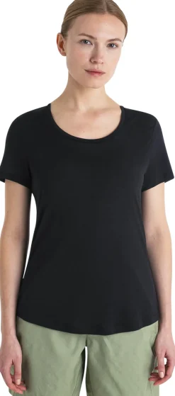 Icebreaker T-Shirts & Baselayers-Womens Merino 125 Cool-Lite Sphere III SS Scoop Tee - Black