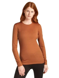 Icebreaker T-Shirts & Baselayers-Womens 200 Oasis LS Crewe Top - Dusty Clay