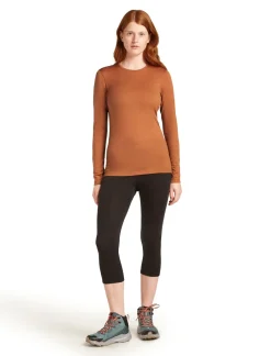 Icebreaker T-Shirts & Baselayers-Womens 200 Oasis LS Crewe Top - Dusty Clay