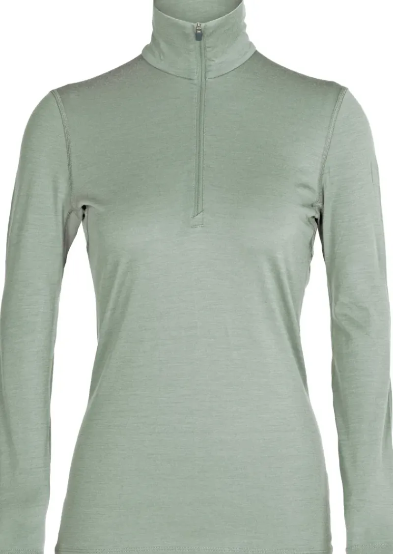 Icebreaker T-Shirts & Baselayers-Womens 200 Oasis LS Half Zip Top - Moss