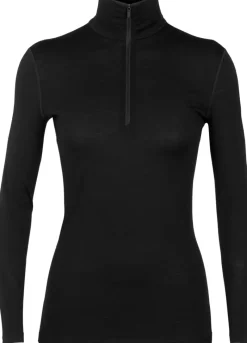 Icebreaker T-Shirts & Baselayers-Womens 200 Oasis LS Half Zip Top - Black