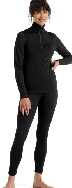 Icebreaker T-Shirts & Baselayers-Womens 200 Oasis LS Half Zip Top - Black