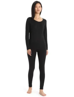 Icebreaker T-Shirts & Baselayers-Womens 200 Oasis LS Scoop Tee - Black