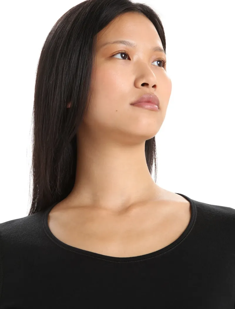 Icebreaker T-Shirts & Baselayers-Womens 200 Oasis LS Scoop Tee - Black