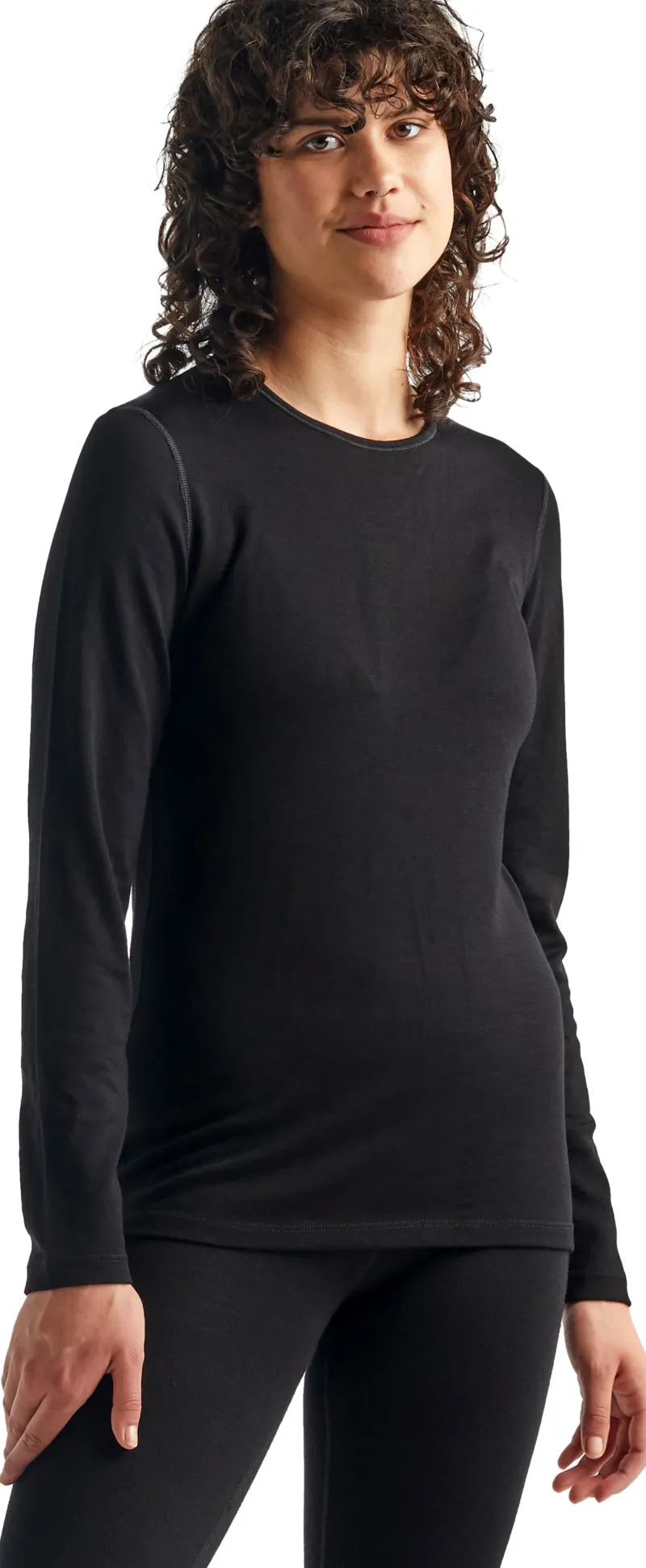 Icebreaker T-Shirts & Baselayers-Womens 260 Tech Long Sleeved Crewe Top - Black