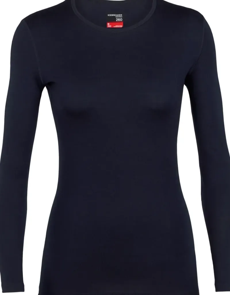 Icebreaker T-Shirts & Baselayers-Womens 260 Tech LS Crewe - Midnight Navy