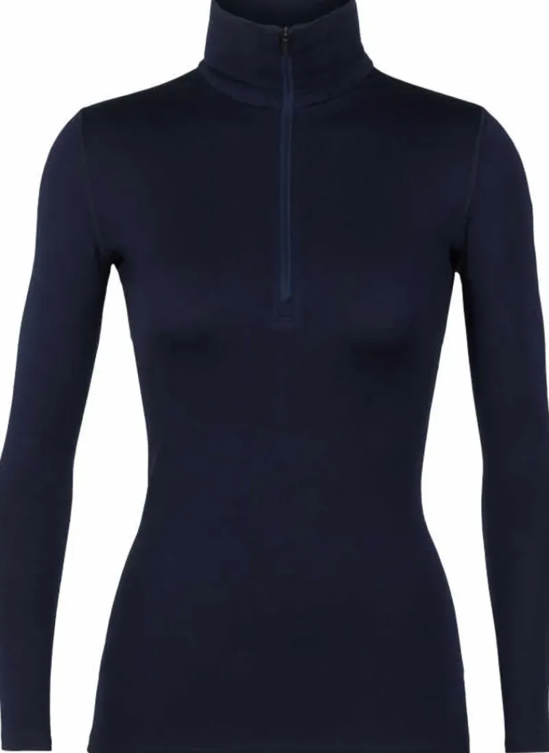 Icebreaker T-Shirts & Baselayers-Womens 260 Tech LS Half Zip Top - Midnight Navy