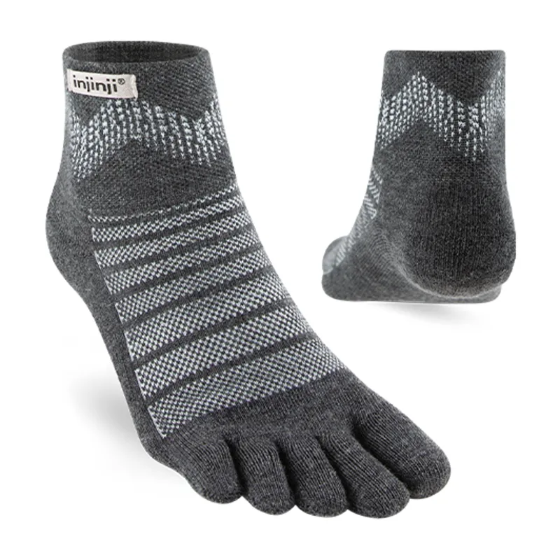 Injinji Socks|Socks-Unisex Outdoor Midweight Merino Mini Crew Toe Socks - Slate