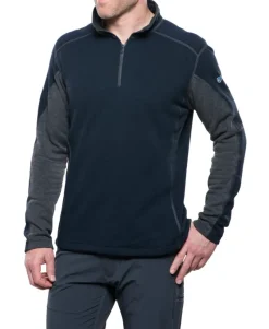 Kuhl Fleece & Mid Layer-Mens Revel 1-4 Zip Fleece - Mutiny Blue - Steel