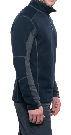 Kuhl Fleece & Mid Layer-Mens Revel 1-4 Zip Fleece - Mutiny Blue - Steel