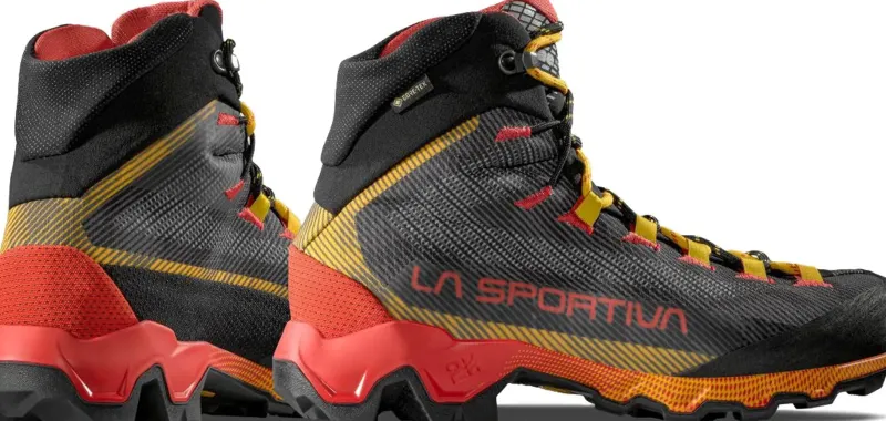 La Sportiva Hiking Shoes & Boots|Hiking Boots-Mens Aequilibrium Hike GTX Boots - Carbon-Yellow