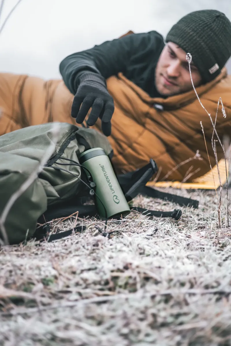 Lifeventure Coffee Mugs & Flasks-Thermal Mug - Matt Khaki
