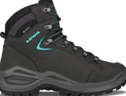 Lowa Hiking Shoes & Boots|Mid Height Boots-Womens Renegade Evo GTX Mid S Boots - Narrow Width - Asphalt-Turquoise