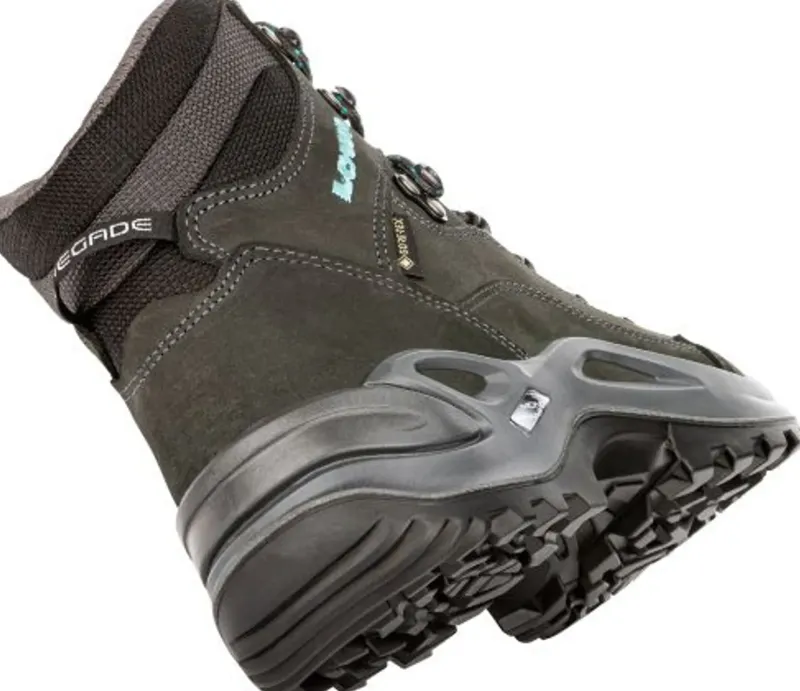Lowa Mid Height Boots|Hiking Boots-Womens Renegade GTX Mid S Boots - Narrow Width - Asphalt-Turquoise