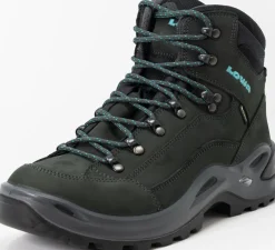 Lowa Mid Height Boots|Hiking Boots-Womens Renegade GTX Mid S Boots - Narrow Width - Asphalt-Turquoise