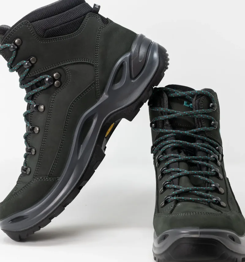 Lowa Mid Height Boots|Hiking Boots-Womens Renegade GTX Mid S Boots - Narrow Width - Asphalt-Turquoise