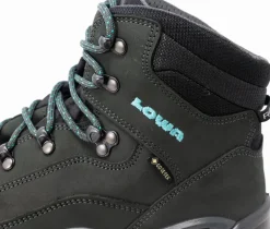 Lowa Mid Height Boots|Hiking Boots-Womens Renegade GTX Mid S Boots - Narrow Width - Asphalt-Turquoise