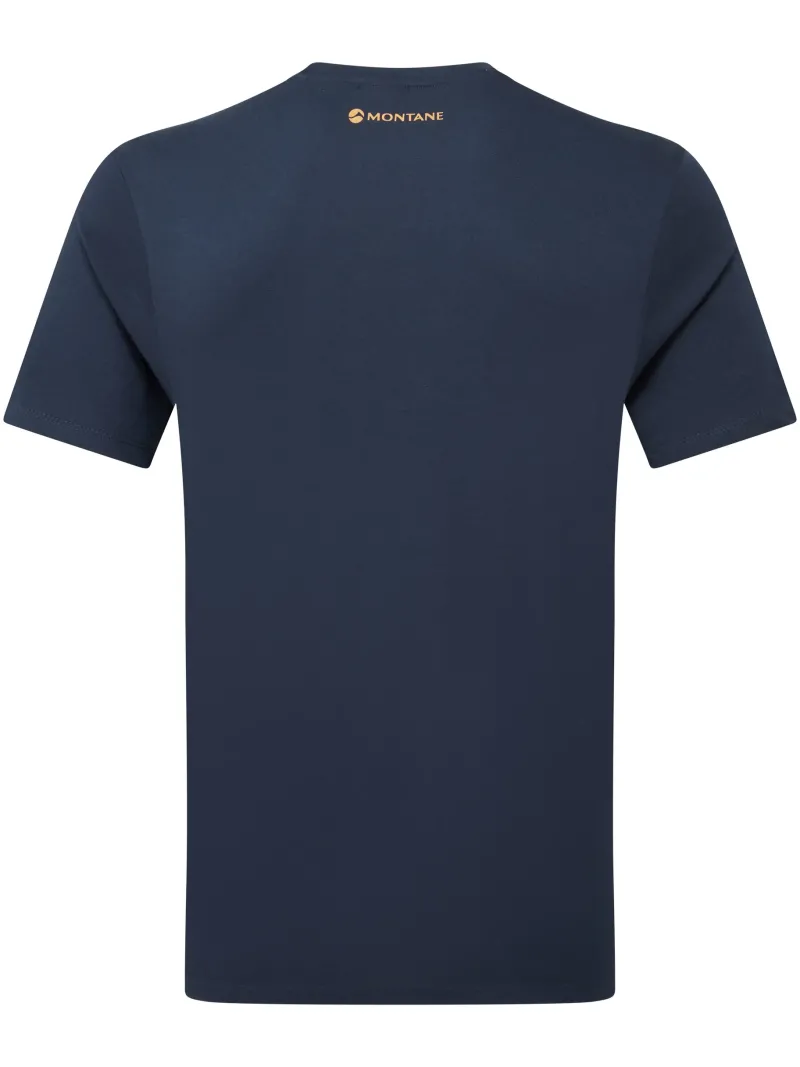 Montane T-Shirts & Baselayers-Mens Abstract Mountain T-Shirt - Eclipse Blue