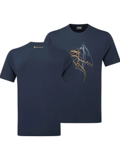 Montane T-Shirts & Baselayers-Mens Abstract Mountain T-Shirt - Eclipse Blue