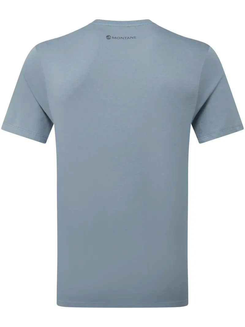 Montane T-Shirts & Baselayers-Mens Abstract Mountain T-Shirt - Stone Blue