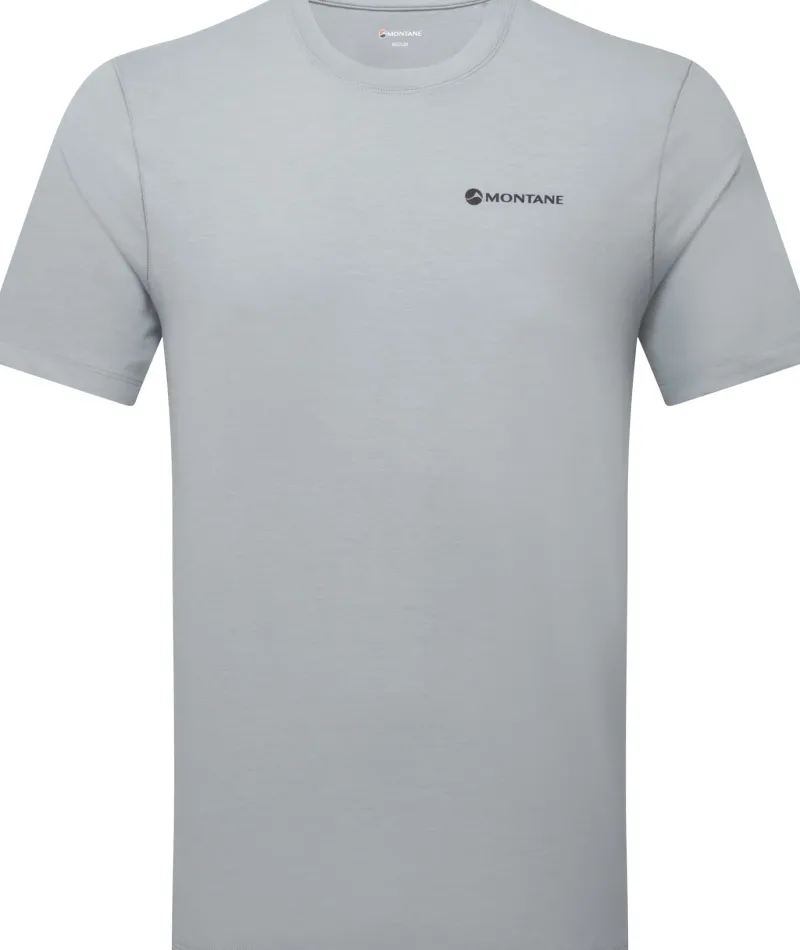Montane T-Shirts & Baselayers-Mens Alhena Mountain 25 T-Shirt - Pebble Blue