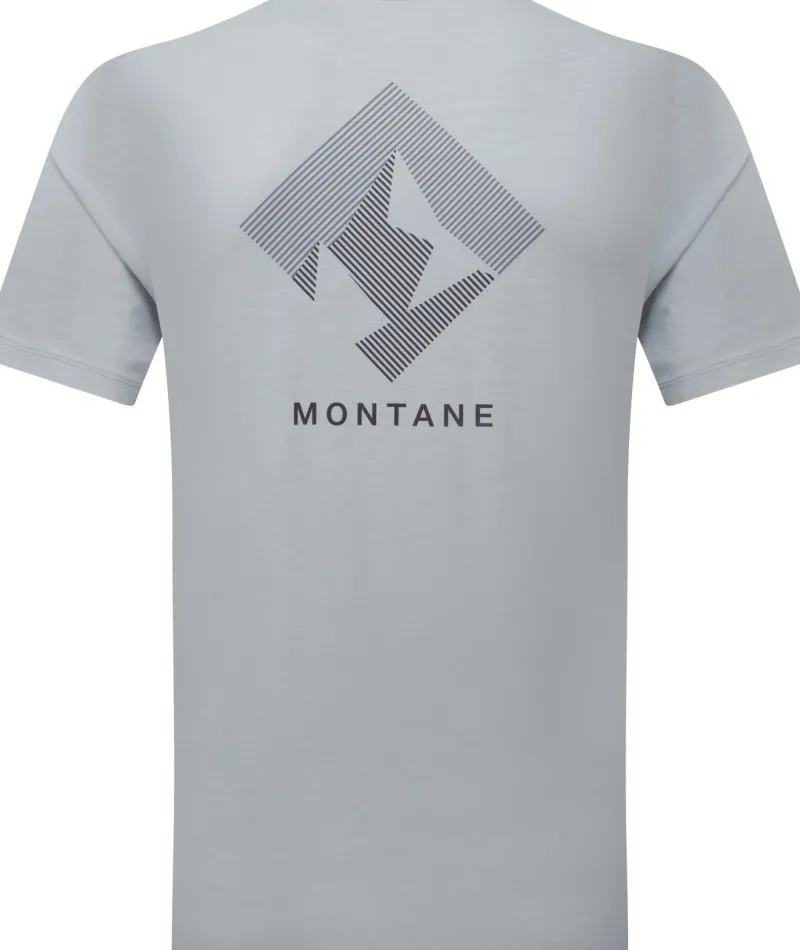 Montane T-Shirts & Baselayers-Mens Alhena Mountain 25 T-Shirt - Pebble Blue