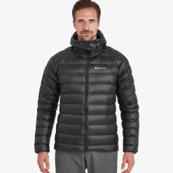 Montane Insulated Jackets-Mens Alpine 850 Lite Hooded Down Jacket - Black