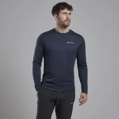 Montane T-Shirts & Baselayers-Mens Dart Long Sleeve T-Shirt - Eclipse Blue