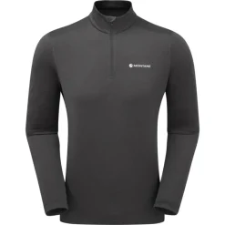 Montane T-Shirts & Baselayers-Mens Dart XT Zip Neck - Midnight Grey