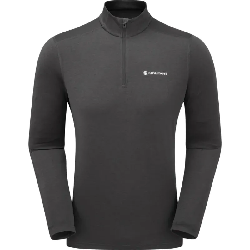 Montane T-Shirts & Baselayers-Mens Dart XT Zip Neck - Midnight Grey