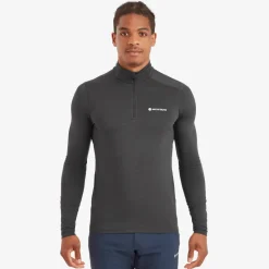 Montane T-Shirts & Baselayers-Mens Dart XT Zip Neck - Midnight Grey