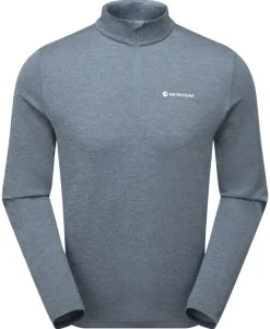 Montane T-Shirts & Baselayers-Mens Dart Zip Neck - Stone Blue
