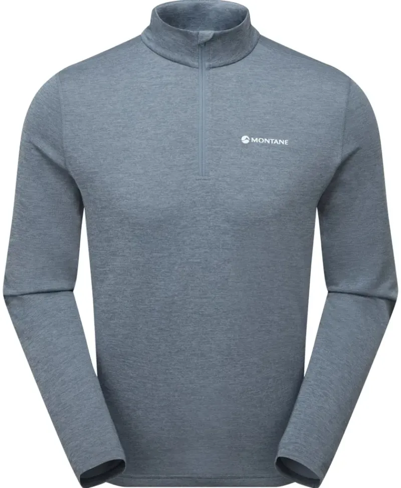 Montane T-Shirts & Baselayers-Mens Dart Zip Neck - Stone Blue