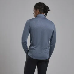 Montane T-Shirts & Baselayers-Mens Dart Zip Neck - Stone Blue