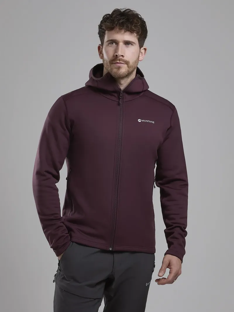 Montane Fleece & Mid Layer-Mens Fury Hoodie - Dark Garnet