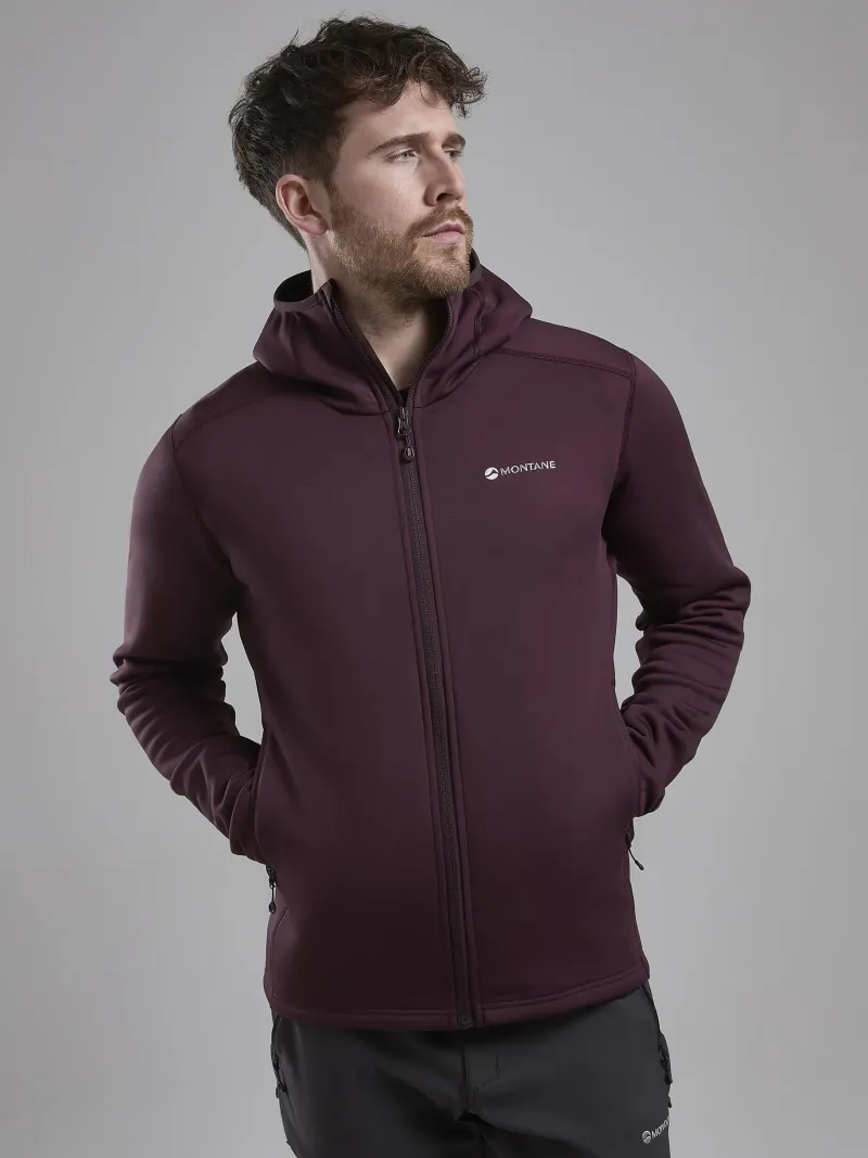 Montane Fleece & Mid Layer-Mens Fury Hoodie - Dark Garnet