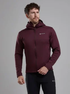 Montane Fleece & Mid Layer-Mens Fury Lite Hoodie - Dark Garnet