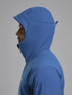 Montane Softshell Jackets-Mens Khamsin Hoodie - Neptune Blue