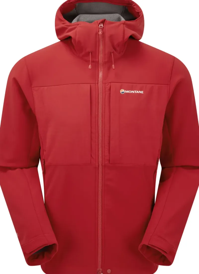 Montane Softshell Jackets-Mens Windjammer XPD Hoodie - Acer Red