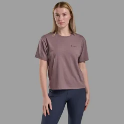 Montane T-Shirts & Baselayers-Womens Alhena Mountain 25 T-Shirt - Moonscape