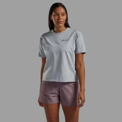 Montane T-Shirts & Baselayers-Womens Alhena Mountain 25 T-Shirt - Pebble Blue