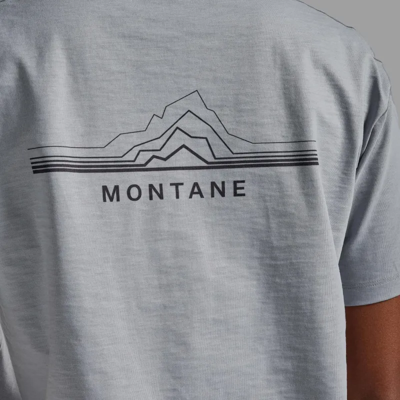 Montane T-Shirts & Baselayers-Womens Alhena Mountain 25 T-Shirt - Pebble Blue