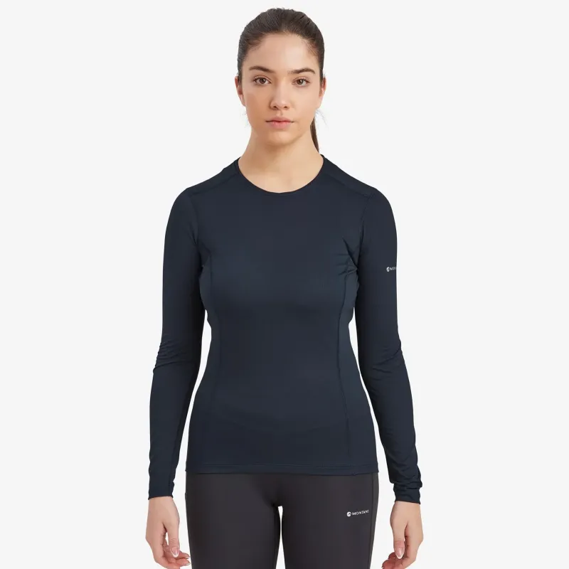Montane T-Shirts & Baselayers-Womens Dart Lite Long Sleeve T-Shirt - Eclipse Blue
